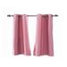 iOPQO Curtain 2PC Insulated Foam Lined Heavy Thick Grommet Window Curtain Panels Blackout Curtain Pink 29*36 (74*90) Pink