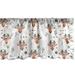 Ambesonne Forest Valance Pack of 2 Deer Face in Floral Design 54 X18 Rust Rose and Dark Blue Grey