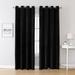 Goory Blackout Luxury Energy Efficient Drapes Privacy Room Thermal Insulated Curtains Grommet UV Protection Living Window Curtain Black W:52 x H:72