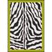 Milliken Black & White Area Rug Zebra Glam Citrus Bordered Exotic 2 8 x 3 10 Rectangle