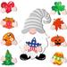 Shenmeida 9Pcs/Set Independence Day Wooden Gnome 4th of July Patriotic Home Decor DIY Wooden Interchangeable Gnome Signs Wood Seasonal Crafts Gnome Wood Cutout for Party
