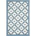 SAFAVIEH Chelsea Lara Floral Wool Area Rug Ivory/Blue 4 6 x 6 6 Oval