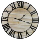 Northlight 24 Metal Framed Roman Numeral Battery Operated Round Wall Clock