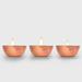 De Kulture Works Copper Votive T Light Holder Set of 3 Candle Bowl 2.5 Inches Diameter