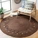 Hand Woven Oriental Jute Round Area Rug Brown 6x6 Living Room Indoor Garden Carpet Rug Doormat