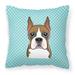 Carolines Treasures BB1161PW1818 Checkerboard Blue Boxer Canvas Fabric Decorative Pillow 18H x18W multicolor