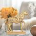 Luxury Walking Horse Figurine Resin Statue Animal Sculpture Figurine Ornament Art Crafts Home Office Tabletop