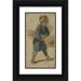 Jakob Becker 11x18 Black Ornate Wood Framed Double Matted Museum Art Print Titled - Peasant Boy with a Sheaf Under the Arm