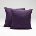 Deconovo Corduroy Decorative Throw Pillow Cover Solid Cushion Covers Pillowcase Home Decor for Living Room Royal Purple 24 x 24 inch Pack of 2