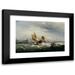 Edward Moran 24x17 Black Modern Framed Museum Art Print Titled - Fishing Boats Beating Up to Windward (ca. 1858)