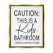 Stupell Industries Kids Bathroom No Control Casual Bathroom Sign Graphic Art Metallic Gold Floating Framed Canvas Print Wall Art Design by Lettered and Lined