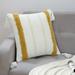 CAROMIO 18 x 18 Square Throw Pillow Covers Nordic Pillow Case with Tassels for Couch Living Room 1 Piece Yellow