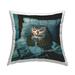 Stupell Industries Night Owl on Phone in Bed Funny Animal Novelty Blue 18 x 7 x 18 Decorative Pillows