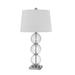 29 Inch Accent Table Lamp Set of 2 Stacked Crackle Glass balls Silver- Saltoro Sherpi