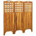 Suzicca 3-Panel Room Divider 47.6 x0.8 x47.2 Solid Acacia Wood