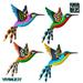 4pcs Hanging Hummingbird Ornaments Hand-made Colorful Birds Wall Art Decor For Living Room Patio Balcony