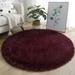 Yannee Soft Shaggy Rug Anti-Slip Fluffy Rugs Large Shaggy Rug Super Soft Mat Living Room Bedroom Carpet Wine Red