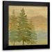 Coulter Cynthia 12x12 Black Modern Framed Museum Art Print Titled - At the Lake Pine Trees I