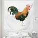 Rooster Tapestry Funny Cartoon Design Farmland Animal Digital Detailed Rural Bird Fabric Wall Hanging Decor for Bedroom Living Room Dorm 5 Sizes Evergreen Ginger and Coral by Ambesonne