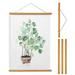 Gotydi Wood Poster Frame 4Pcs Magnetic Poster Hanging Rod Simple Teak Wood Photo Hangers Kit with Hanging Rope for Photos Canvas Prints Artwork Home Dorm Interior Decor