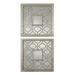 Rustic 2-Set Square Mirror in Antiqued Silver Leaf Finish with Decorative Design Frame 20 inches W X 20 inches H Bailey Street Home 208-Bel-982497