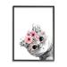 Stupell Industries Pink Flower Crown Cat Glasses Monochrome Simple Design 24 x 30 Design by Annalisa Latella