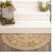 Avgari Creation Circle Half Design Rug Natural Jute Beige Handmade Braided Floor Mat Door Mat Runner-1x2â€�Feet