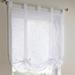 Goory Single Curtain Panel Embroidery Floral Short Window Curtain Tie Up Voile Window Drape Sheer Cafe Tier Tulle Kitchen Scarf Bathroom Valance White W:39 x L:55