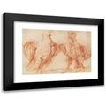 Willem Panneels 18x13 Black Modern Framed Museum Art Print Titled - Eagle. Two Studies of an Antique Sculpture; Front View Half Turned to the Right and Front View Half Turned to the Left (1