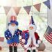 Patriotic Elf Dwarf Independence Day Gnome Plush Old Man Doll Handmade Gnome Doll Scandinavian Tomte Dolls 4th of July Patriotic Christmas Holiday Ornaments 2pcs