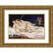 Gustave Courbet 18x13 Gold Ornate Wood Frame and Double Matted Museum Art Print Titled - Sleep (1866)