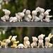 Yirtree 7 pcs Cute Rabbit Animal Figurine Crafts DIY Miniature Garden Miniature House Home Decorationï¼ˆGray)