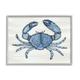 Stupell Industries Detailed Blue Crab Grainy Pattern Aquatic Botanicals Graphic Art Gray Framed Art Print Wall Art Design by Darlene Seale