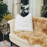 Faux Fur Euro Throw Pillows with Adjustable Inserts 26 x 26