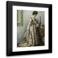 Henry Scott Tuke 14x18 Black Modern Framed Museum Art Print Titled - The Silk Gown Portrait of Maria Tuke Sainsbury