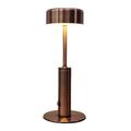 Rechargeable Table Lamp Battery 2W Bar Decor Study Work Dinner Restaurant Cylindrical Bronze