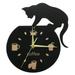 Silent Cartoon Wall Clock Climbing Cat for Drinking Coffee Clock Wall Decoration Cup Coffee Clock