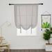 Yipa Tie Up Roman Shades Window Curtains Adjustable Window Treatment Rod Pocket Window Drapes Slot Top Curtain Panel Sheer Kitchen Valance Voile Cafe Scarf Gray 31.5 Width x47.2 Length 2-Panel