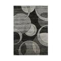 MDA Rug Imports Orelsi Collection Abstract Geometric Circles Area Rug Grey/Black 9 6 x 13 10 10 x 14 Accent Indoor Black Rectangle