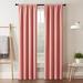 Eclipse Darrell Modern Blackout Thermal Rod Pocket Window Curtains for Bedroom or Living Room (Single Panel) 37 in x 95 in Coral