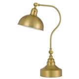 25 Inch Metal Curved Desk Lamp Adjustable Dome Shade Brass