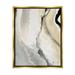 Stupell Industries Abstract Paint Strokes Fluid Beige Movement Metallic Gold Framed Floating Canvas Wall Art 16x20 by Lanie Loreth