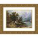 Eduard Boehm 14x11 Gold Ornate Wood Frame and Double Matted Museum Art Print Titled - Landscape in the Tax Mark II
