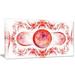 DESIGN ART Designart Red Exotic Pattern on White Abstract Art on Canvas 32 in. wide x 16 in. high