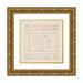 StanisÅ‚aw Cercha 20x20 Gold Ornate Framed and Double Matted Museum Art Print Titled - Floor Pattern with Geometric Motifs (1853-1899)