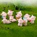 Vnanda 9Packs Cute Pink Piggy Toy Figures Miniature Pig Cake Toppers Resin Miniature Pig Figurines for Cake Decoration DIY Crafts Fairy Garden Decoration Table Centerpieces Home Decor