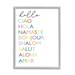 Stupell Industries Hello Ciao Hola Namaste Greetings Rainbow Typography Graphic Art Gray Framed Art Print Wall Art 11x14 by Elizabeth Tyndall