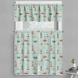 Ambesonne Lighthouse Valance & Curtain Message Bottle Gulls 55 x45 Multicolor