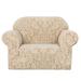 Pluokvzr 1/2/3-Seater Knitted Jacquard Stretch Solid Color Sofa Cover Jacquard Gray/Khaki