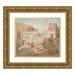 Tadeusz Makowski 23x20 Gold Ornate Framed and Double Matted Museum Art Print Titled - Landscape of a Small Town with Children in a Pram (1924)